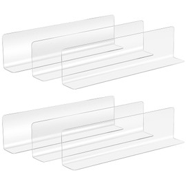 DOITOOL 20 Pieces Product Divider Board L-Shaped Transparent Partition Tabletop Transparent Companies Office Reception Desk Business Meeting Office Restaurant Display Shelf Supermarket