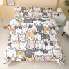 QOOMO Kawaii Cat Comforter Queen Size,Cats Comforter Set for Kids
