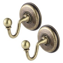 IMIKEYA 2Pcs Vintage Wall Hooks Antique Brass Wall Hooks Decorative Curtain Holdbacks Tieback Hooks for Hook Purse Coat Rack Key Hanger Home Bathroom Door Wall Decoration (Bronze)