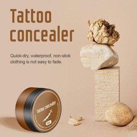 2 Colors Tattoo Cover up Makeup Concealer,Waterproof Full Coverage Tattoo Skin Concealer for Blemish,Spot,Scars,Body Foundation,Long-Lasting Sweat-Proof Foundation for Women(light and dark shades)