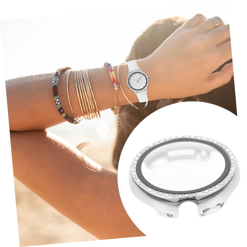 jojofuny Watch Case Cover Compatible Elegant Rhinestone Smartwatch Screen Protector