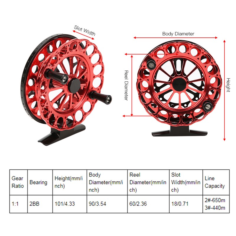 Stainless Steel 2 Bearing Aluminium Alloy No Brakes Fly Fish