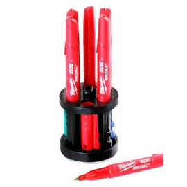 MarkerLock Marker Holder for Milwaukee InkZall — Marker Storage with 6 Slots and 35lb Magnet Base for Strong Adhesion — Marker Organizer with Horizontal and Vertical Hold, One-Hand Release