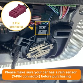 FitDVR Power Adapter (3-Pin) for Ford and Lincoln, Connects to Rain Sensor, LED Display USB Power Source, Easy to Install, 5V 12V Output, for Dash Cam, Radar,D3-042