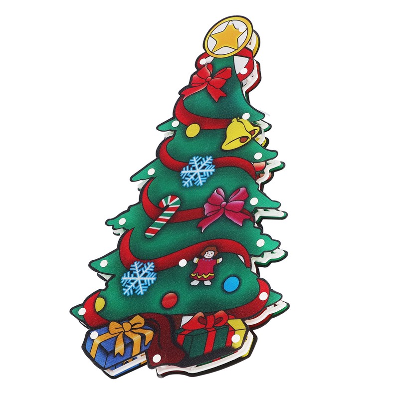 LED Christmas Decoration Light PVC Lighted Festival Window Silhouette Christmas