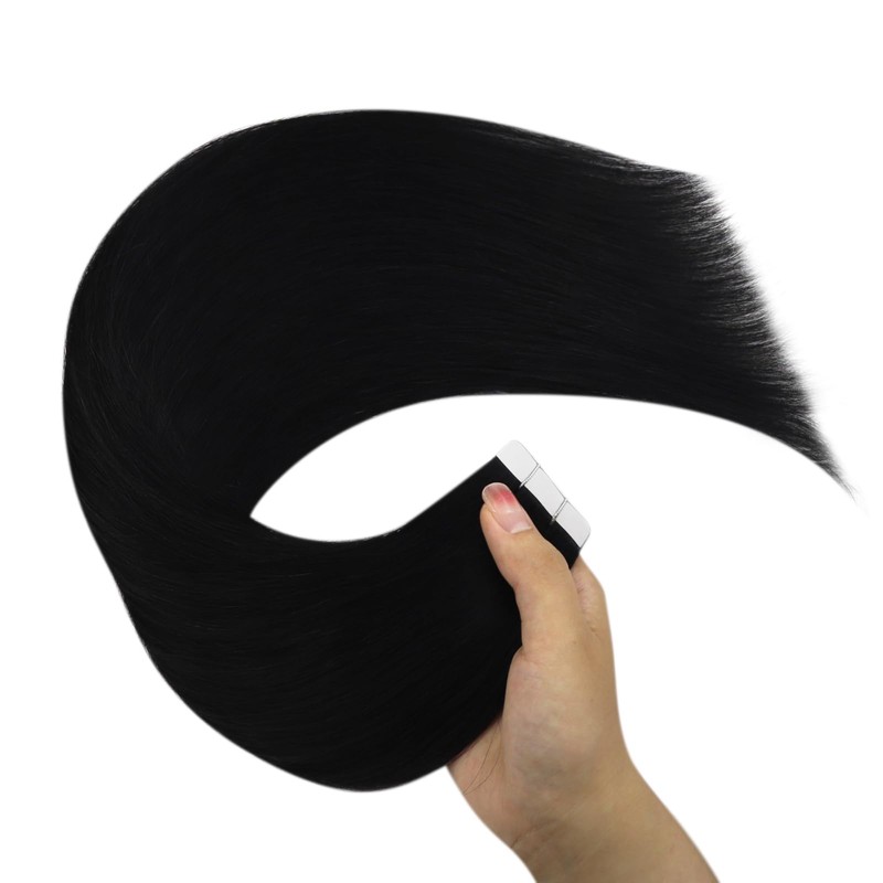 YoungSee Human Hair Tape in Extensions Black Tape in Hair