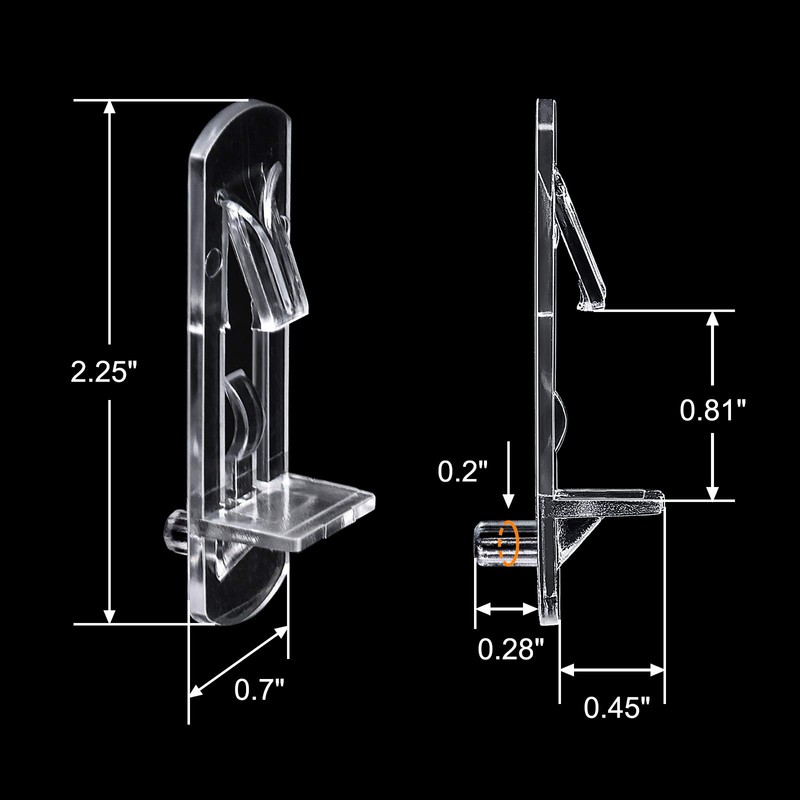 INCREWAY 30 Pack Shelf Support Peg, Clear Plastic Cabinet Shelf