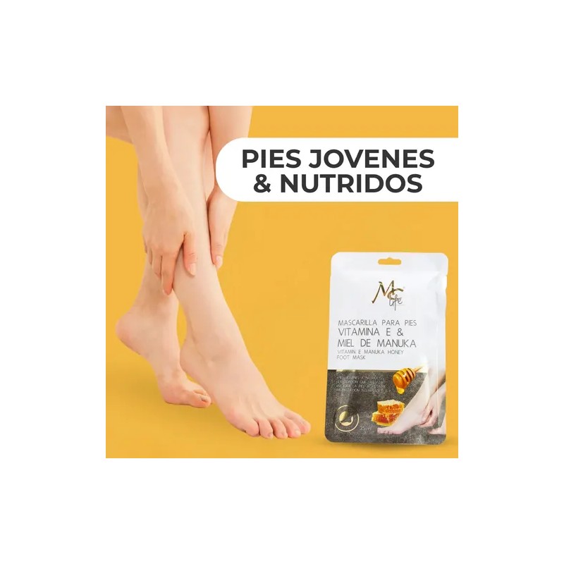3 Pzs, Mascarilla Exfoliante Pies, Vitamina E, Miel. Mc Life