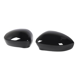Replacement Mirror Cover Set Fit for Fiat 500 2007-2020 Side Rearview Wing Mirror Protector Easy Installation (Glossy Black)