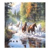 Takiito Dishwasher Magnet Cover, Horses Painting Magnet Sticker Fridge Panel
