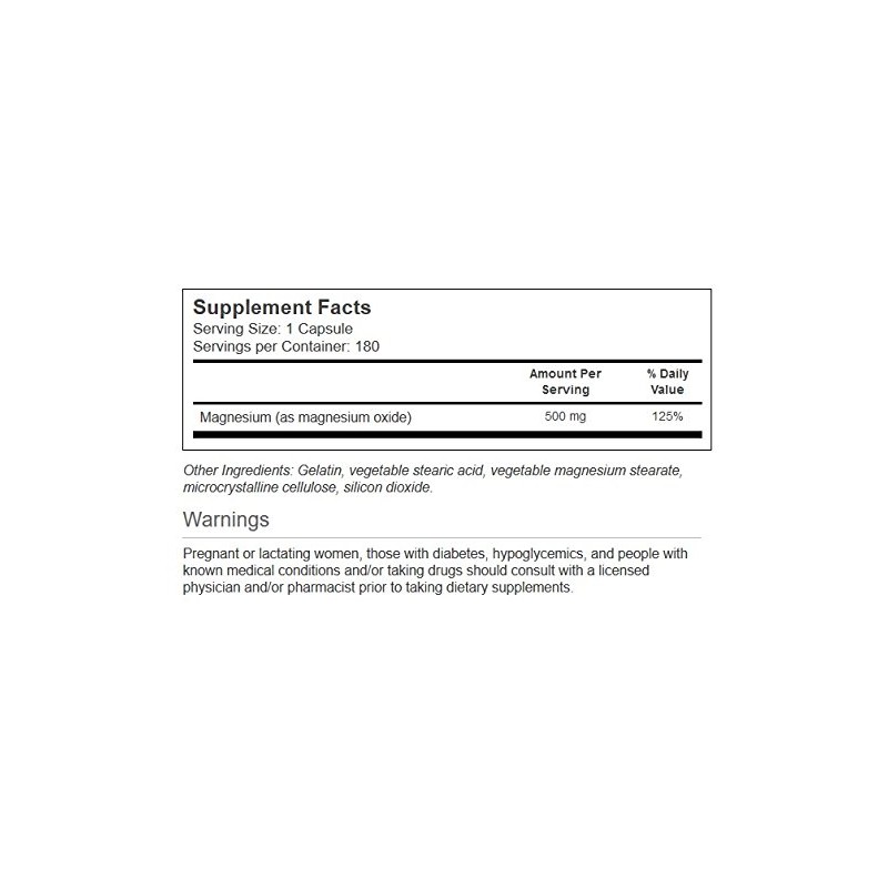 Vitacost Magnesium - 500 mg - 180 Capsules