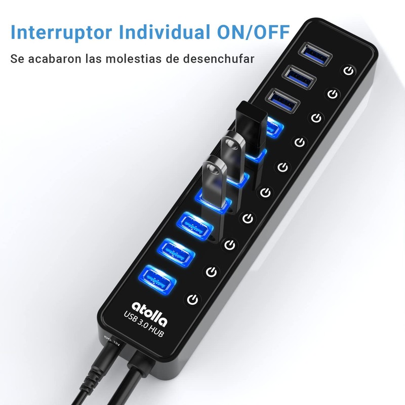 atolla Hub USB 3.0, 10 Puertos Multi USB 3.0 Hub