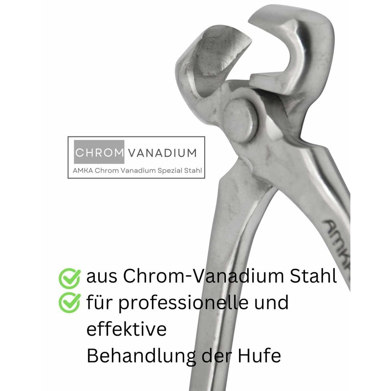 AMKA CV Hoof Cutting Pliers with Semicircular Jaws Chrome Vanadium