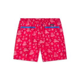 Southern Marsh Dockside Swim Trunks - Anchors, Red & White, Medium