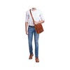 15" leather messenger bag laptop case office briefcase men computer