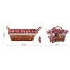 Premier Housewares Rectangle Willow Basket with Gingham Lining - Red