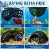 Floating Betta Fish Hideout Set, Tunnel Cave & Resting Hideaway
