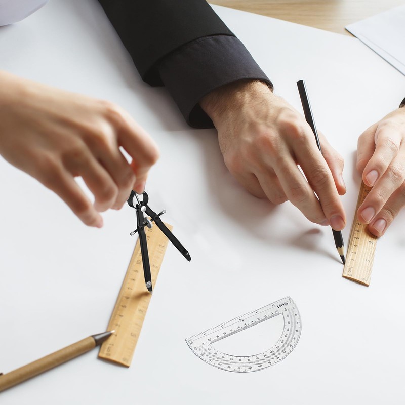 EBOOT Student Geometry Math Set, Metal Drawing Compass and 6