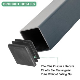 M METERXITY 10-Pack Tubing End Caps, 1 x 1 Inch Plastic Square Hole Plugs Inserts for Chair Leg/Bar Stool/Fitness Equipment, Chair Glides Fence Plug Floor Protectors