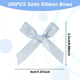 IANFAN 200 Pcs Mini Ribbon Bows, Colorful Small Premade Bows Tiny Satin Bows for Presents Hair Clip Flower Bouquet Wedding Birthday Gift Wrapping Sewing Scrapbooking