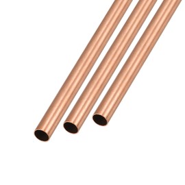 METALLIXITY Copper Tube 8mm OD x 0.2mm Wall Thickness x 300mm Length 3pcs Straight Tube for Home Furnishing Machinery DIY Handicrafts