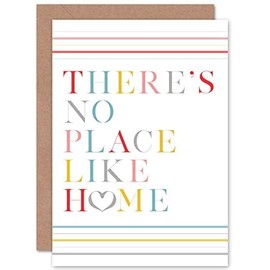 No Place Like Home Love Heart Quote Sealed Greeting Card Plus Envelope Blank inside