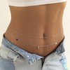 Boho Layered Turquoise Belly Chain Silver Sequins Belly Waist Chains