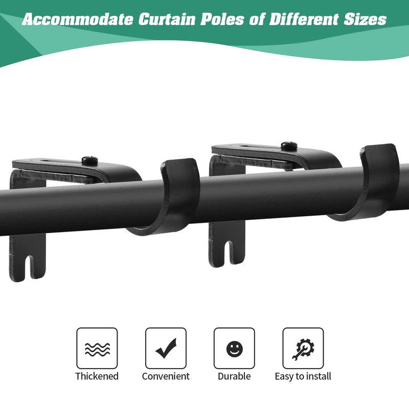 Creatyi Adjustable Curtain Rod Brackets - Heavy Duty 1 Inch