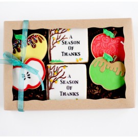 ½ Dz. “A Season of Thanks” Apple Cookie Boxed Gift Set! Thanksgiving, Fall, Apple Season, Gift! Thank you Gift!