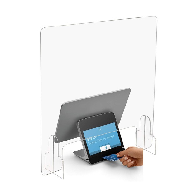 Buhbo Sneeze Guard - Clear Acrylic Protective Barrier and Shield for Counter and Desk (24" W x 30" H)