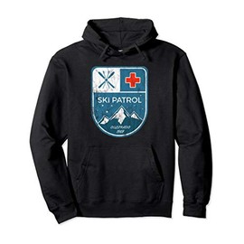 Ski Patrol Retro Vintage Distressed Skiing Design Pullover Hoodie