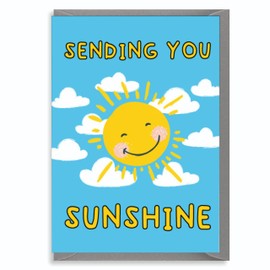 Sending You Sunshine Card | Get Well Soon Card | Thinking Of You Card | Sending Love Card | Miss you Card Get well card - Funny get well soon card G6