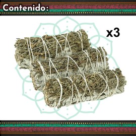 MUT22 3 White Sage with Artemis for Burning, Cleansing Herbs and Harmony, 100% Natural Apiana Sage, Ideal for Spiritual Cleansing and Energy Rituals