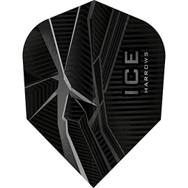 Harrows Ice Recut | 100 Micron Dart Flights - 3 Sets of 3 Flights - Standard No.6 - Black