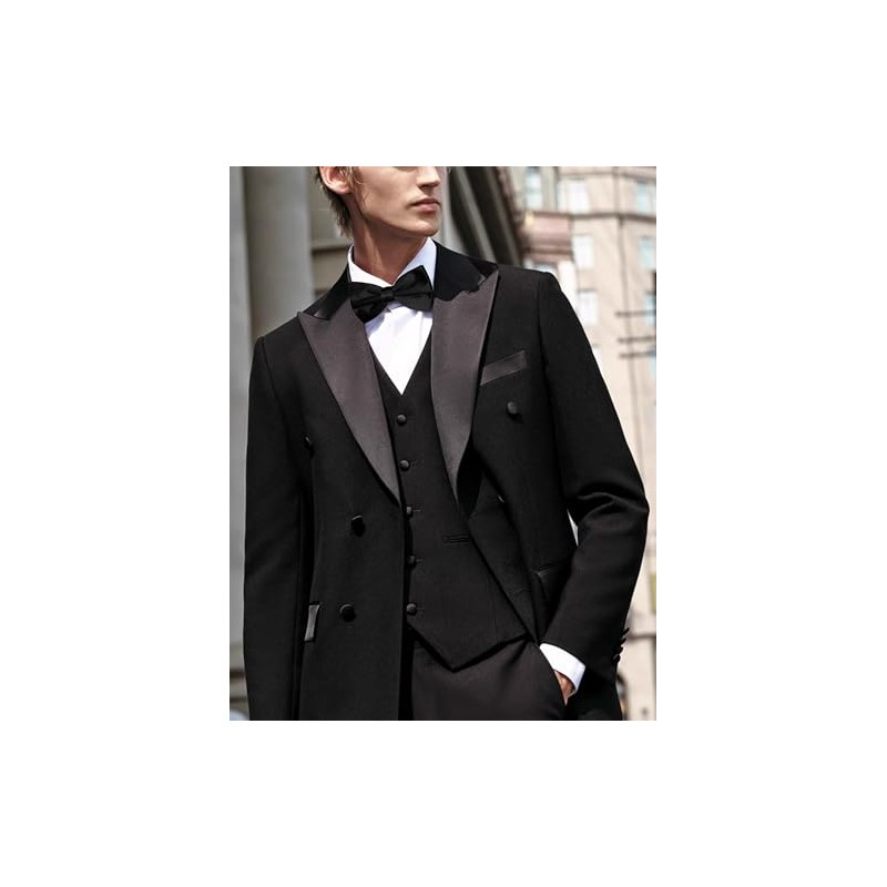 RBOCOTT Black Pre-tied Bow Tie Adjustable Bowtie for Men(31)