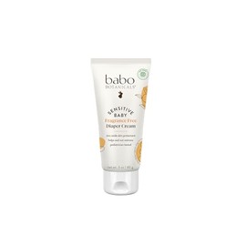 Babo Botanicals Sensitive Baby Fragrance-Free Diaper Cream - 25% Natural Zinc Oxide - Calendula, Shea & Cocoa Butter - EWG Verified - Vegan- From birt