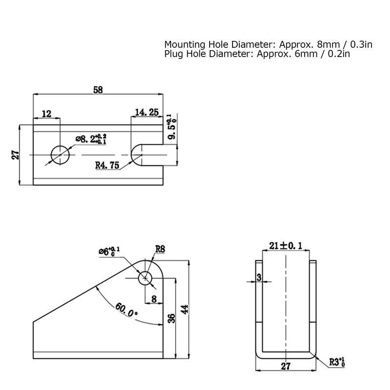 Fafeicy 4 Sets Linear Actuator Mounting Bracket, H-Shape, Silver, Linear