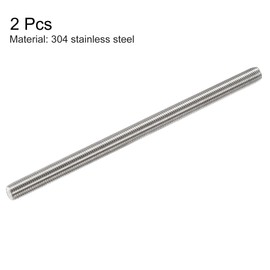 sourcing map 2Pcs M14 x 250mm Fully Threaded Rod 304 Stainless Steel Right Hand Threads