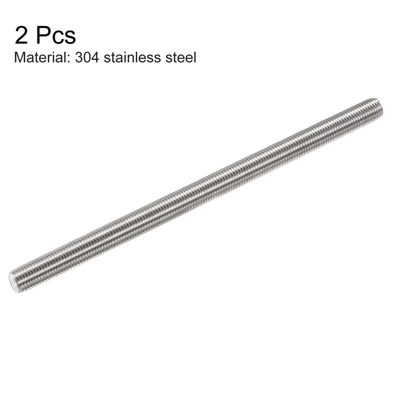 sourcing map 2Pcs M14 x 250mm Fully Threaded Rod 304