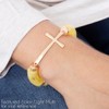 RIAH FASHION Religious Cross Bead Stacking Beaded Stretch Statement Bracelets