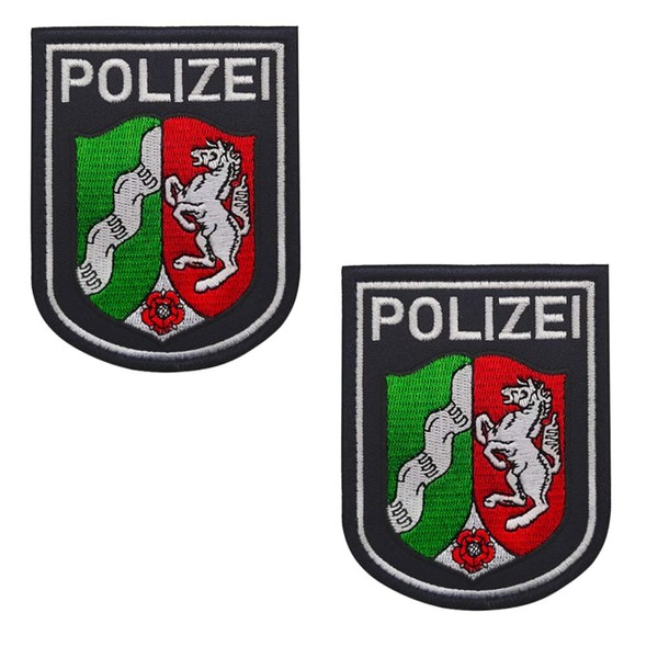 2 x Police German Patch Germany Flag Federal Police Military Tactical Police Badge Appliques for Clothing Bags Backpack Uniform Jersey Patch Collecting Boys Adults