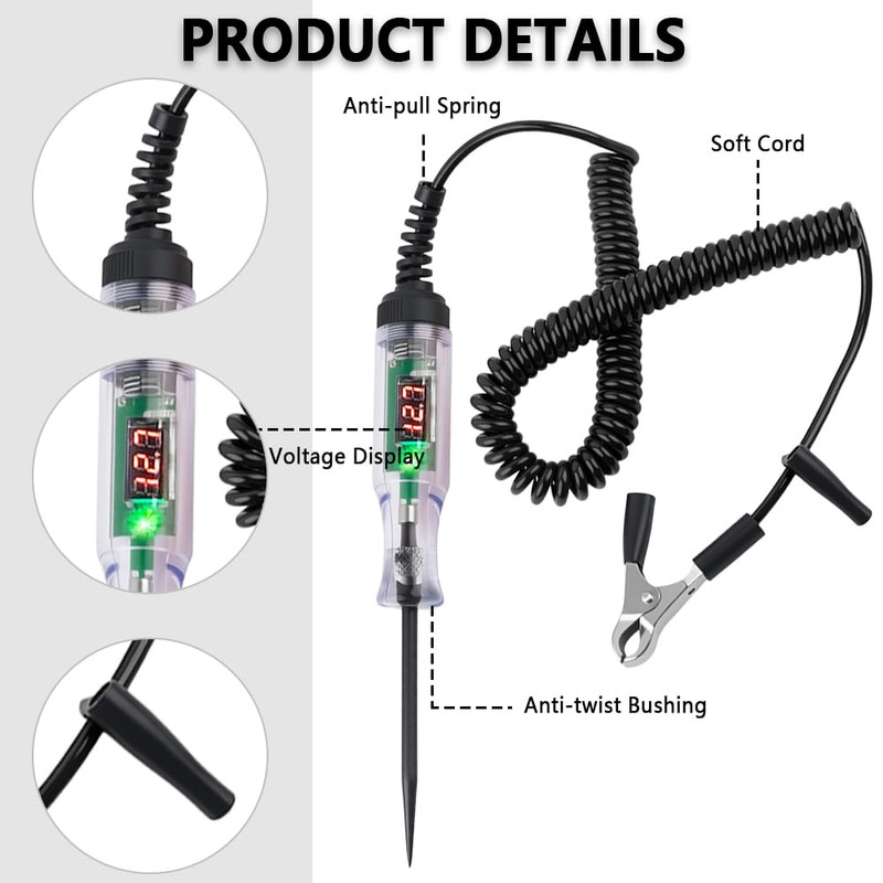 Test Light Automotive,DC 3-48V Fuse Tester Automotive as Voltage Tester