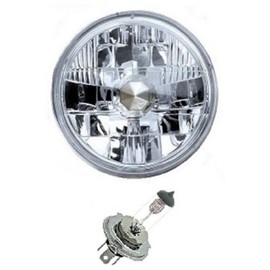 Octane Lighting 7" Crystal Clear Halogen Headlight Diamond Headlamp 12V 60/55W H4 Conversion Light Bulb