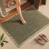 Poowe 17x24 Inches Non Slip Waffle Bath Rug with Tassels
