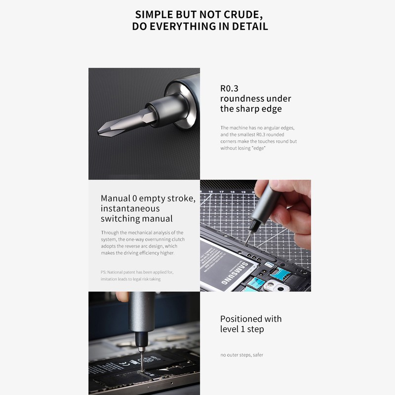 iFu D2Plus Lithium Electric Screwdriver Kit Mini Portable Power/Manual Screw