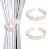 Niuoppy 2Pcs Bendable Curtain Tiebacks, Cotton-White