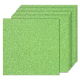 PATIKIL 10Sheets Light Green Glitter Cardstock Paper, 12 x 12 in 250gsm Square Premium Sparkly Paper Craft Cardstock Paper for Scrapbook Card Making DIY Art Projects Wedding Party
