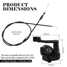 CXCCOI 7/8 Inch 22mm Mini Bike Throttle,Aluminum Thumb Throttle Compatible with 50 to 250CC ATV,Universal Thumb Throttles for Mini Bike ATV Dirt Bikes Motorcycle Accessories