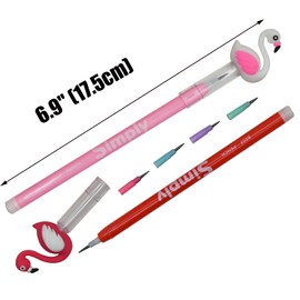 Lopenle 12 Pieces Adorable Stackable Pencils Flamingo Pencils Bird Stacking Pencil With 64 Replacable Refills For School Students Office Using Supplies.