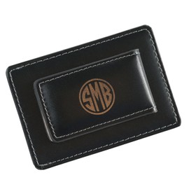 The Personal Exchange Leather Money Clip Wallet Monogrammed